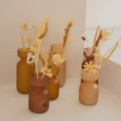 A La Glazen Vaasje Klein Frosted Mustard