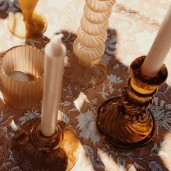 A La Kandelaar Antique Glass Mustard