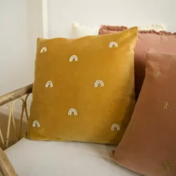 A La Kussenhoes Velvet Rainbows Mustard