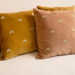 A La Kussenhoes Velvet Rainbows Mustard