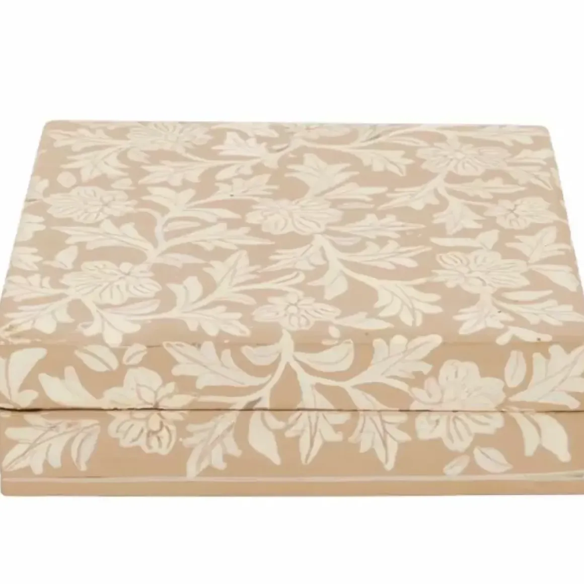 A La Opbergdoos Vierkant Floral Beige