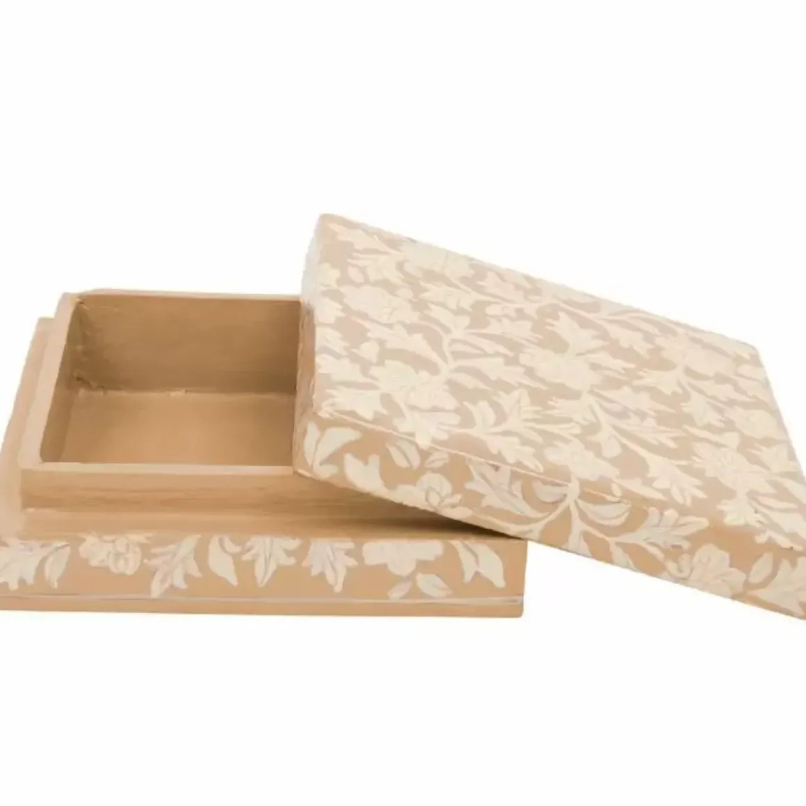 A La Opbergdoos Vierkant Floral Beige