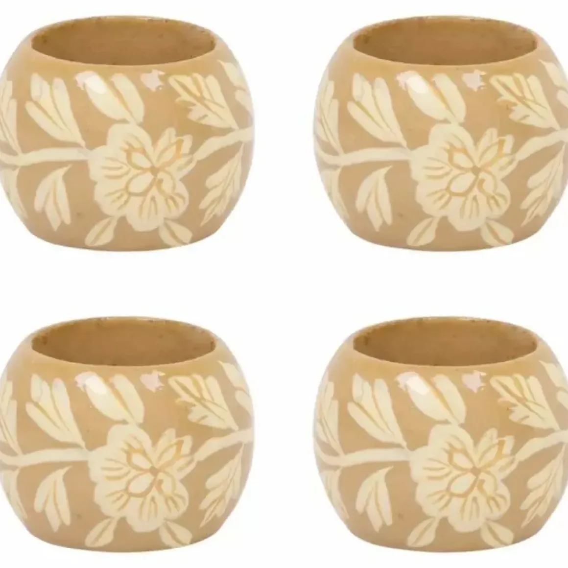 A La Servetringen Floral Beige (4St)