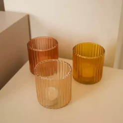 A La Theelichthouder Ribbed Blush