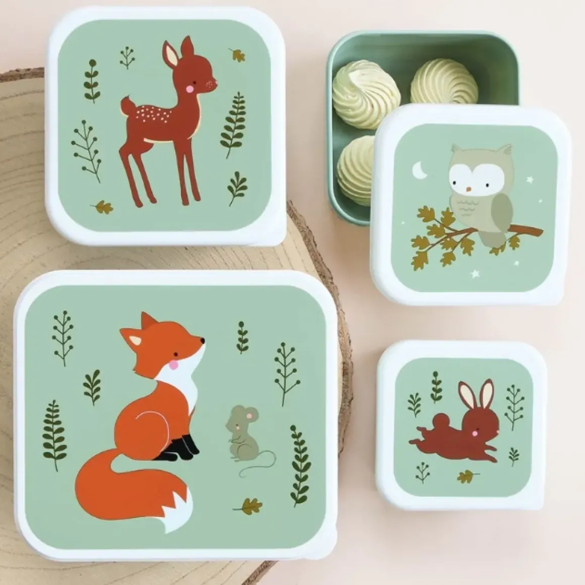 A Little Lovely Company Lunchbox & Snackbox Forest Friends