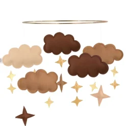 Baby Bello Mobiel Fantasy Clouds Pecan Wood