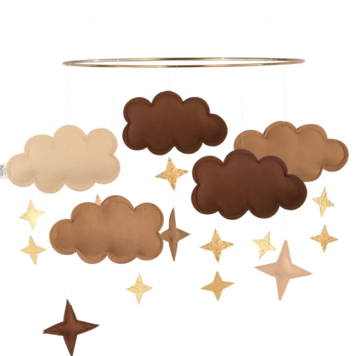 Baby Bello Mobiel Fantasy Clouds Pecan Wood