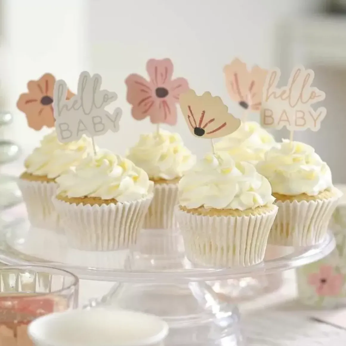 Babyshower Cupcake Prikkers | Ginger Ray - Bloemig & Zoet