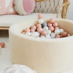 Ballenbak Xl Exclusive Rond 90X40 Teddy Ecru