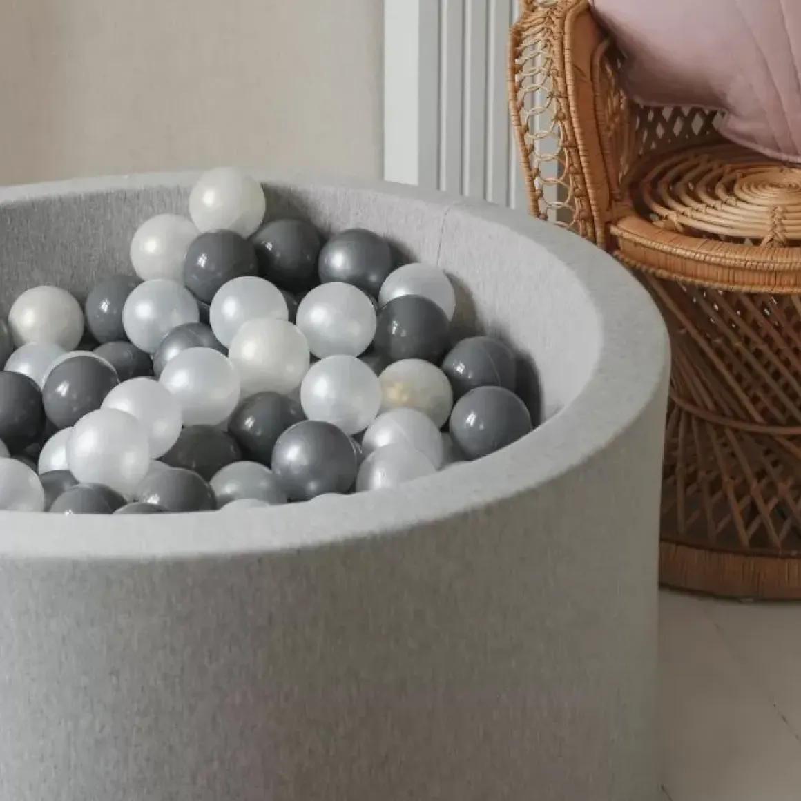 Ballenbak Xl Rond 90X40 Lichtgrijs Moje