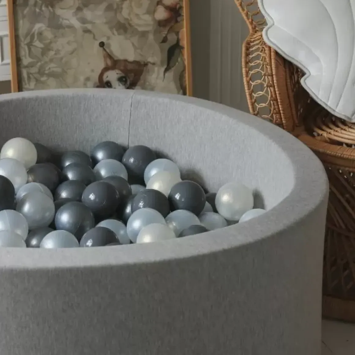 Ballenbak Xl Rond 90X40 Lichtgrijs Moje