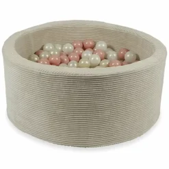 Ballenbak Xl Rond 90X40 Rib Velvet Beige Moje