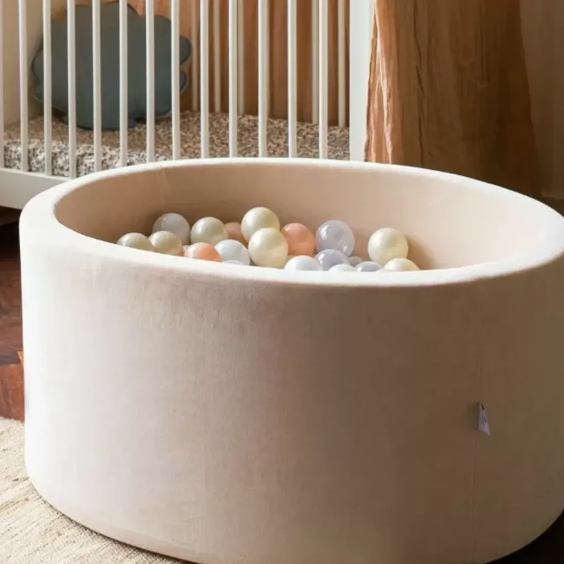 Ballenbak Xl Rond 90X40 Velvet Beige Moje