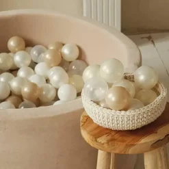 Ballenbak Xl Rond 90X40 Velvet Beige Moje