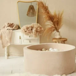 Ballenbak Xl Rond 90X40 Velvet Beige Moje