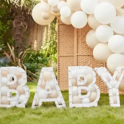 Ballonmozaiek Baby Wit Hello Baby Ginger Ray