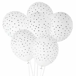 Ballonnen Handdrawn Dots Wit-Zwart (6St) House Of Gia