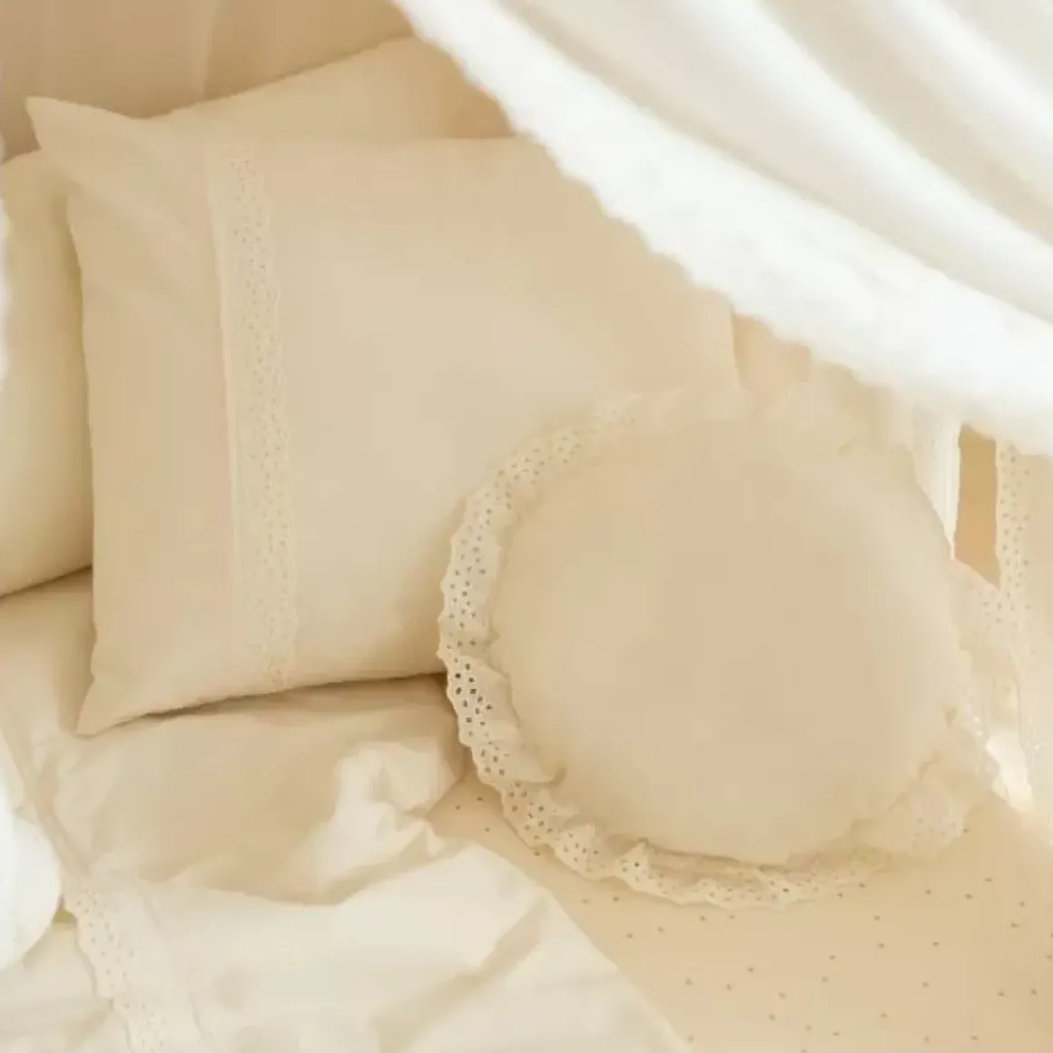 Beddengoed Junior Vera Eyelet Natural (100X150) Nobodinoz