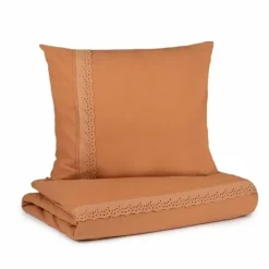 Beddengoed Junior Vera Eyelet Sienna Brown Nobodinoz