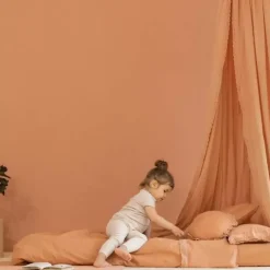 Beddengoed Junior Vera Eyelet Sienna Brown Nobodinoz