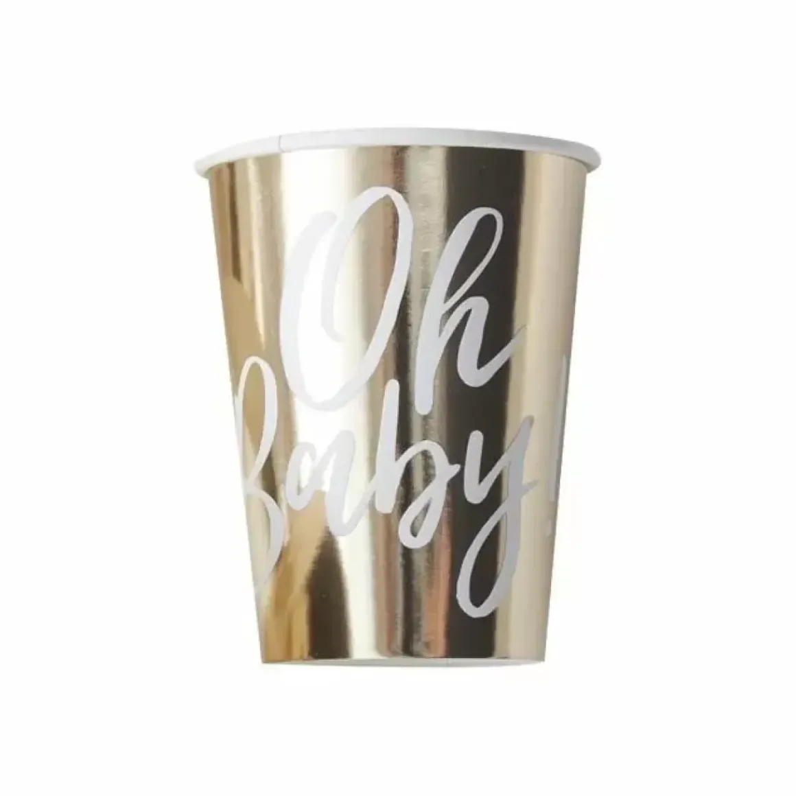 Bekertjes Goudfolie (8St) Oh Baby! Ginger Ray