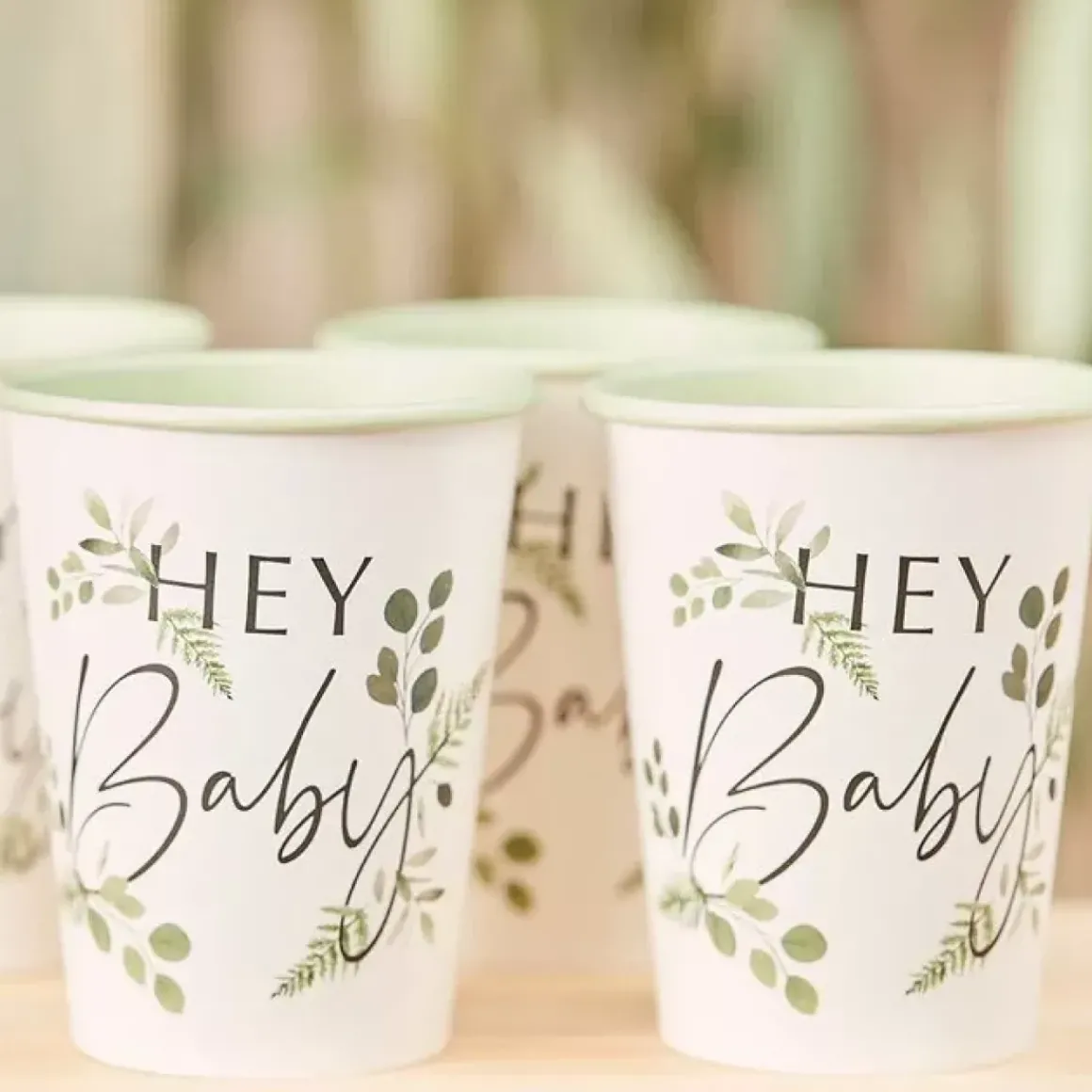 Bekertjes Hey Baby Botanical Baby (8St) Ginger Ray