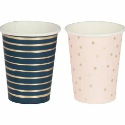 Bekertjes Navy & Pink Gender Reveal (8St) Ginger Ray