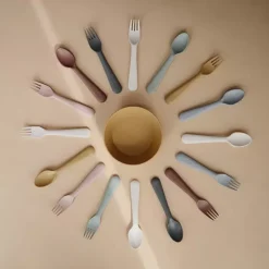 Bestek Vork En Lepel Ivory Mushie