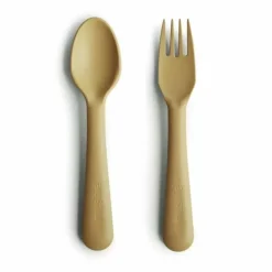 Bestek Vork En Lepel Mustard Mushie