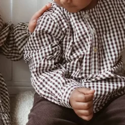 Blouse Navida Bitter Chocolate Check Konges Slojd