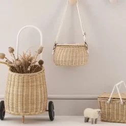 Boodschappenwagentje Luggy Basket Straw Olli Ella