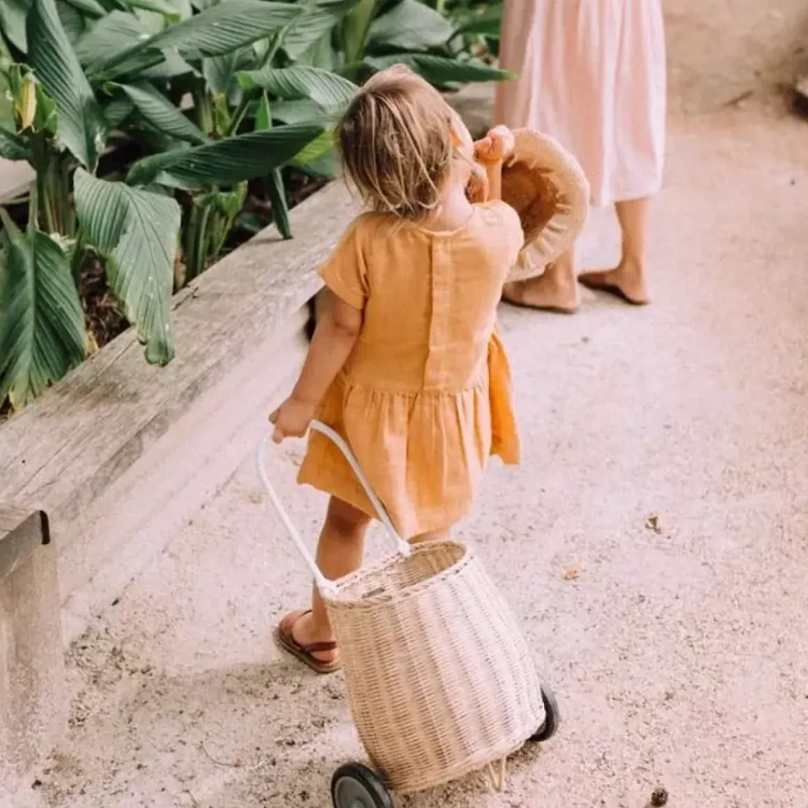 Boodschappenwagentje Luggy Basket Straw Olli Ella