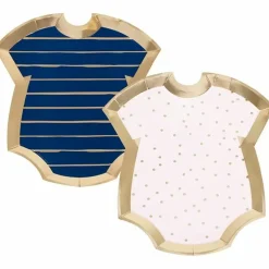 Bordjes Rompers Navy & Pink Gender Reveal (8St) Ginger Ray
