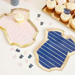 Bordjes Rompers Navy & Pink Gender Reveal (8St) Ginger Ray