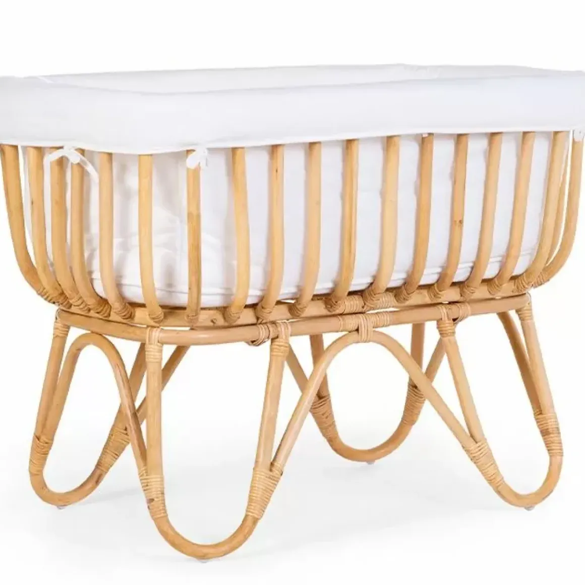 Childhome Rotan Wieg Met Wiegbekleding Ecru