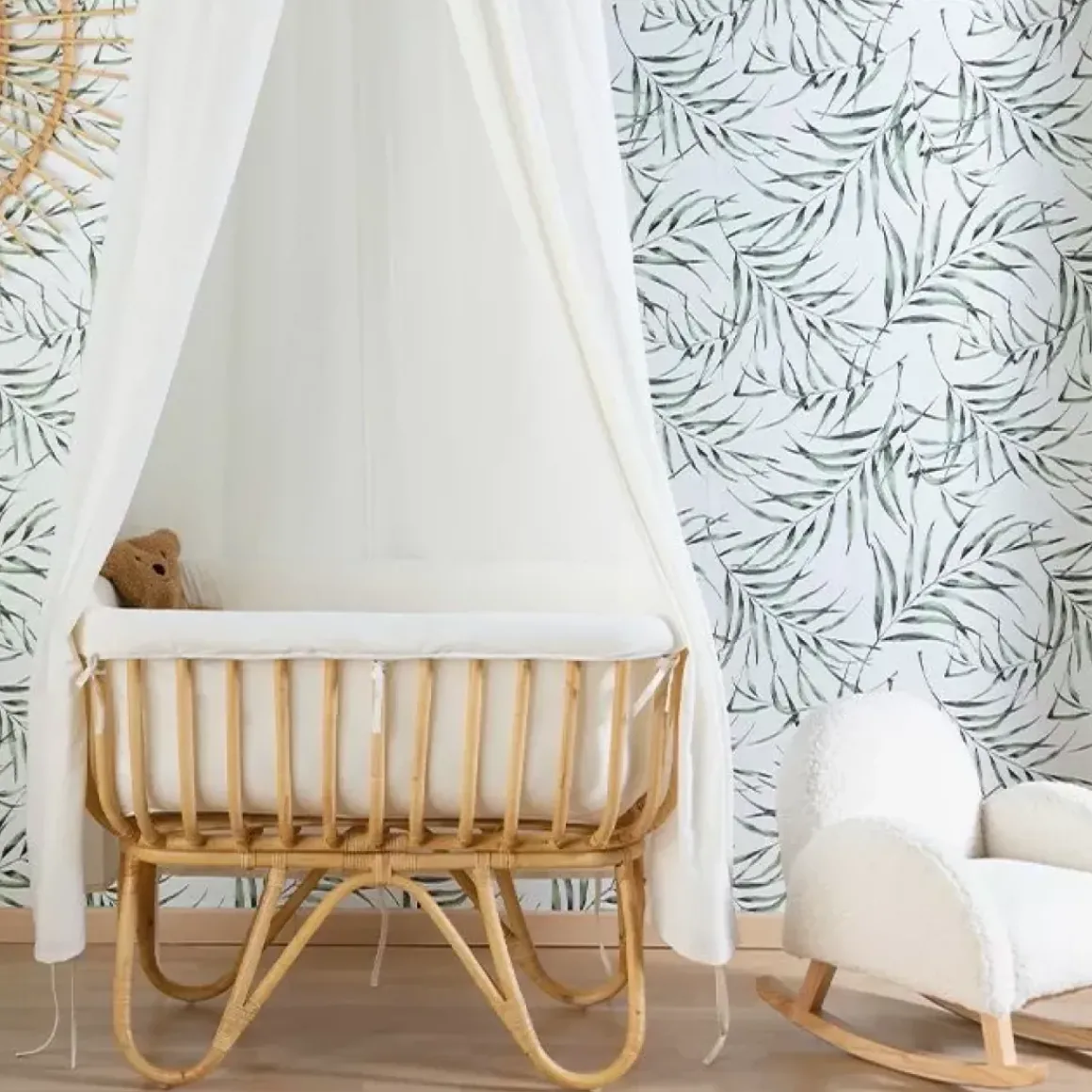 Childhome Rotan Wieg Met Wiegbekleding Ecru