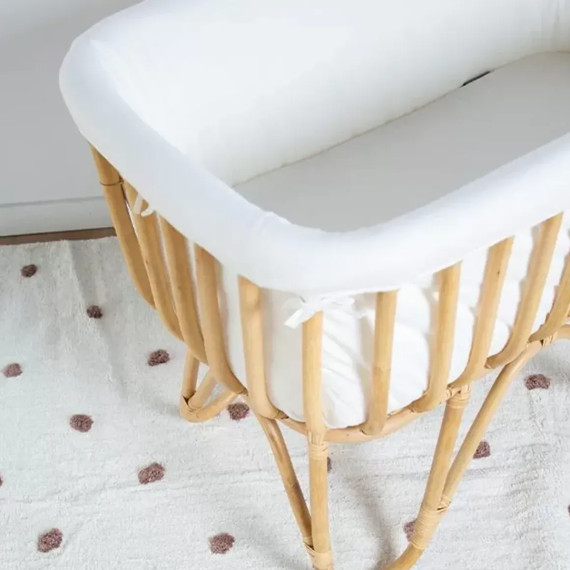 Childhome Rotan Wieg Met Wiegbekleding Ecru