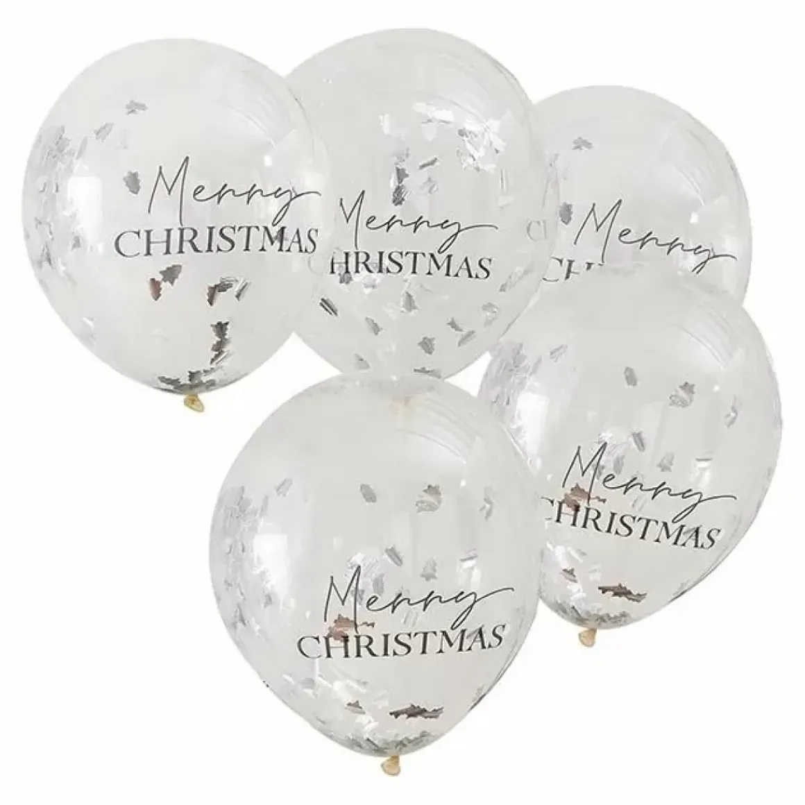 Confettiballonnen Merry Christmas Season For Silver (5St)