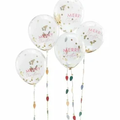 Confettiballonnen Merry Christmas Merry Everything (5St)