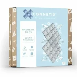 Connetix Tiles Basis Bouwplaten Clear Pack (2St) | Magnetische Bouwplaten | Kidsdeco.Nl