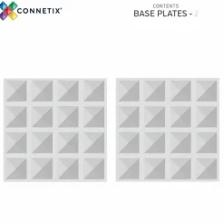 Connetix Tiles Basis Bouwplaten Clear Pack (2St) | Magnetische Bouwplaten | Kidsdeco.Nl