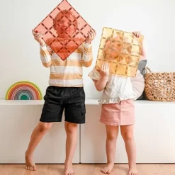 Connetix Tiles Basis Bouwplaten Lemon & Peach (2St)