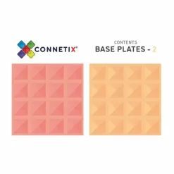 Connetix Tiles Basis Bouwplaten Lemon & Peach (2St)