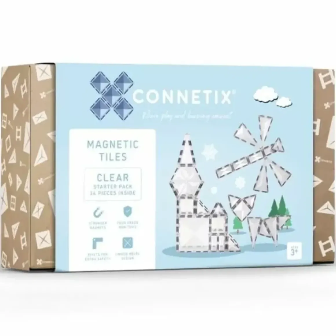 Connetix Tiles Clear Pack (34St) | Magnetische Bouwtegels | Kidsdeco.Nl