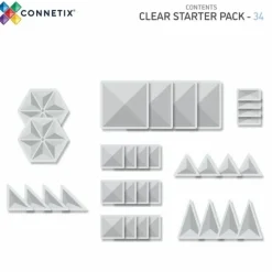 Connetix Tiles Clear Pack (34St) | Magnetische Bouwtegels | Kidsdeco.Nl