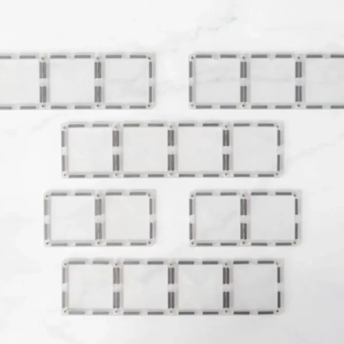 Connetix Tiles Clear Rectangle Pack (12St) | Magnetische Bouwtegels | Kidsdeco.Nl