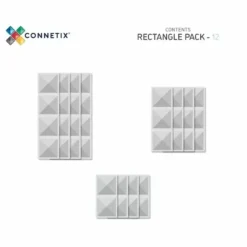 Connetix Tiles Clear Rectangle Pack (12St) | Magnetische Bouwtegels | Kidsdeco.Nl