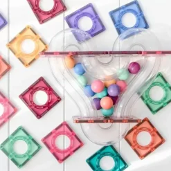 Connetix Tiles Extra Ballen Knikkerbaan Pastel (16St) | Magnetische Bouwtegels | Kidsdeco.Nl