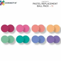 Connetix Tiles Extra Ballen Knikkerbaan Pastel (16St) | Magnetische Bouwtegels | Kidsdeco.Nl