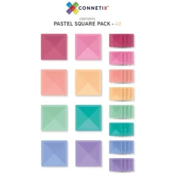 Connetix Tiles Pastel Square Pack (40St)